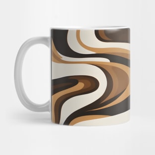 Retro 70s Swirl Brown Mid Century Abstract Mug